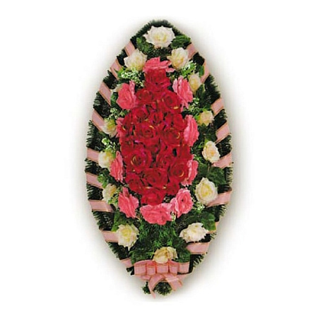 Ритуальный венок из искусственных цветов Заказной №13